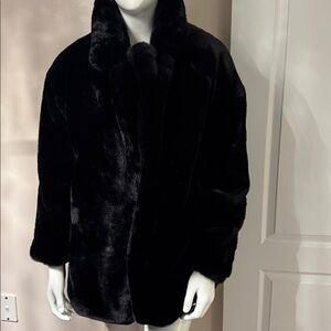 Zara Black Faux Fur Coat